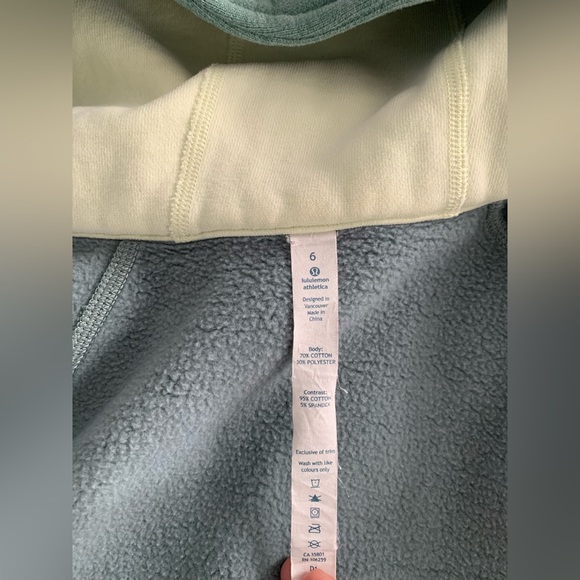 RARE 🦄 Lululemon Scuba Zippered Sweatshirt Cotton Fleece Hoodie Earl Grey Zest - Picture 11 of 13